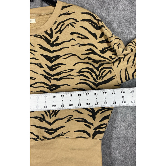 Madewell Sweater Womens Extra Large Brown Animal Print Cropped - Picture 2 of 12